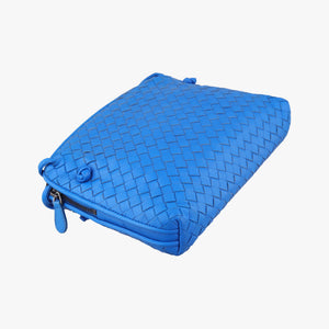 Pre-owned Bottega Veneta NODINI Intrecciato Blue lambskin  shoulderbag | stylenewstar