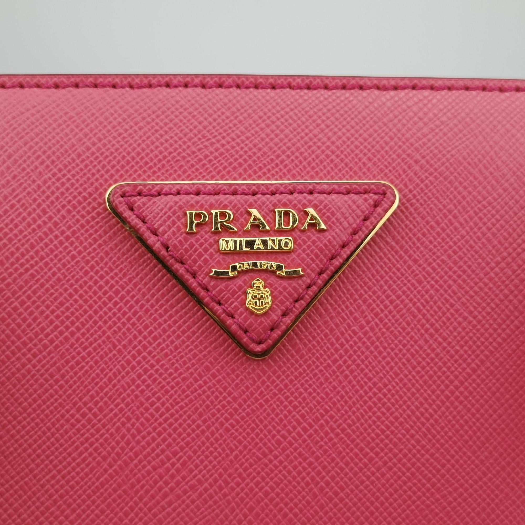 Pre-owned Prada Galleria Pink SAFFIANO Leather BN1786 shoulderbag | stylenewstar