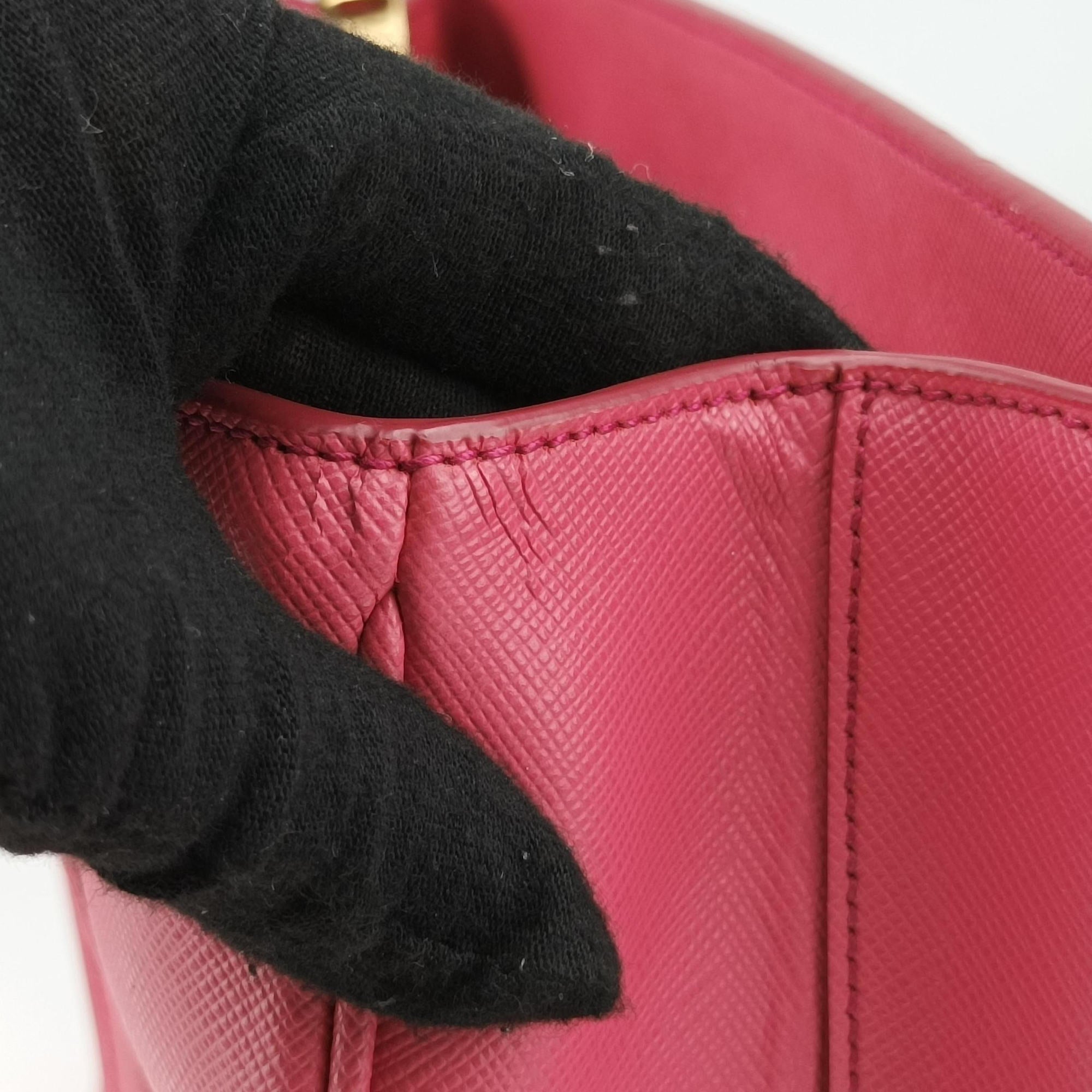Pre-owned Prada Galleria Pink SAFFIANO Leather BN1786 shoulderbag | stylenewstar