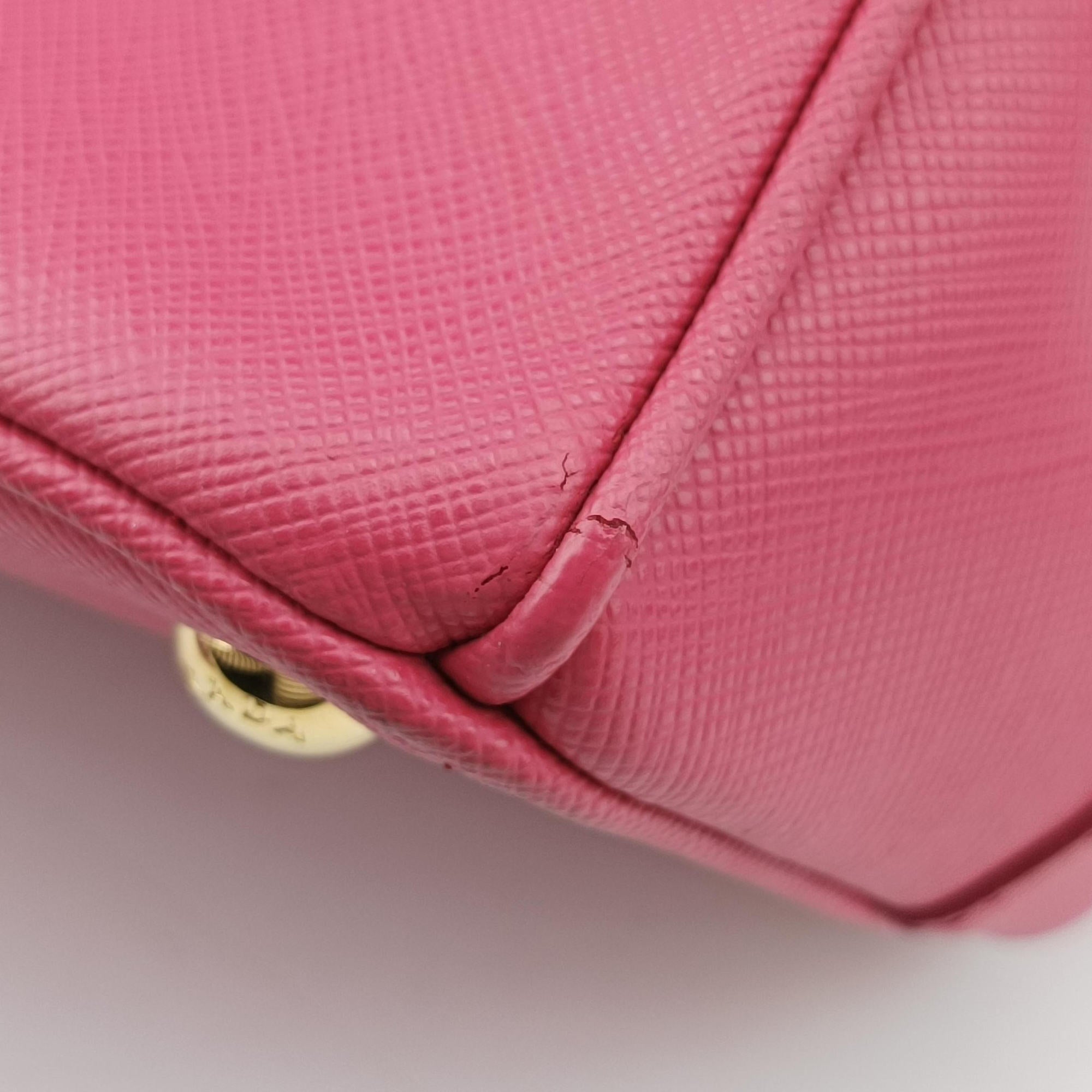 Pre-owned Prada Galleria Pink SAFFIANO Leather BN1786 shoulderbag | stylenewstar