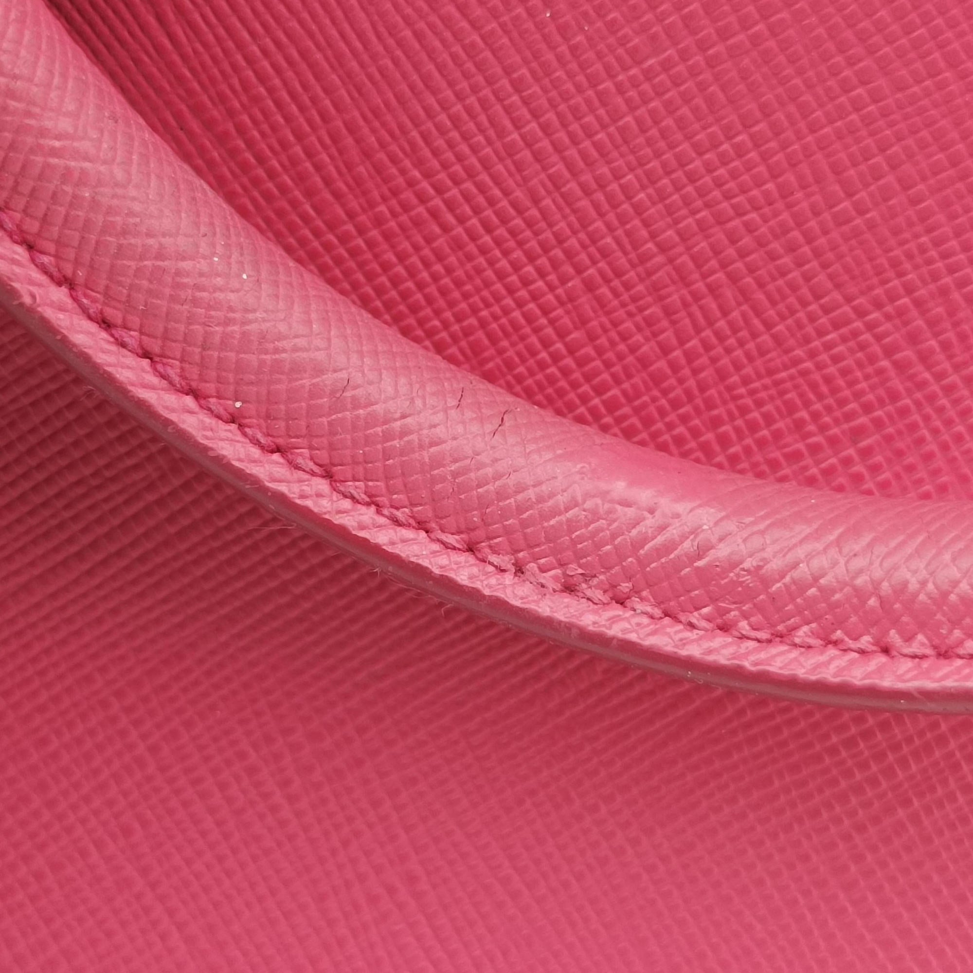 Pre-owned Prada Galleria Pink SAFFIANO Leather BN1786 shoulderbag | stylenewstar