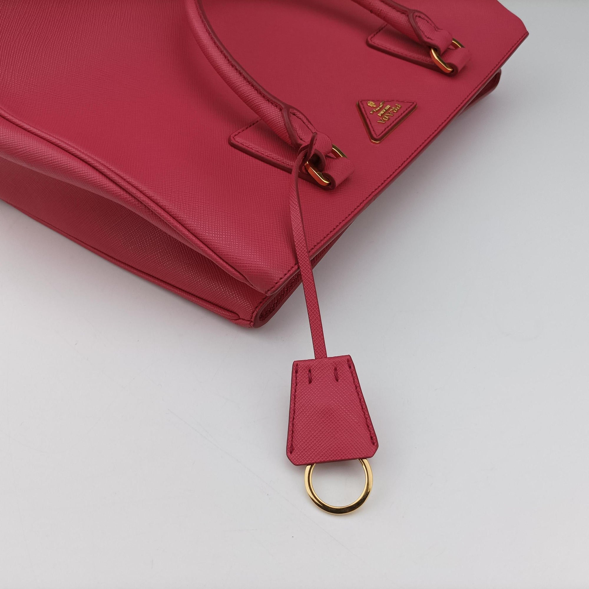 Pre-owned Prada Galleria Pink SAFFIANO Leather BN1786 shoulderbag | stylenewstar