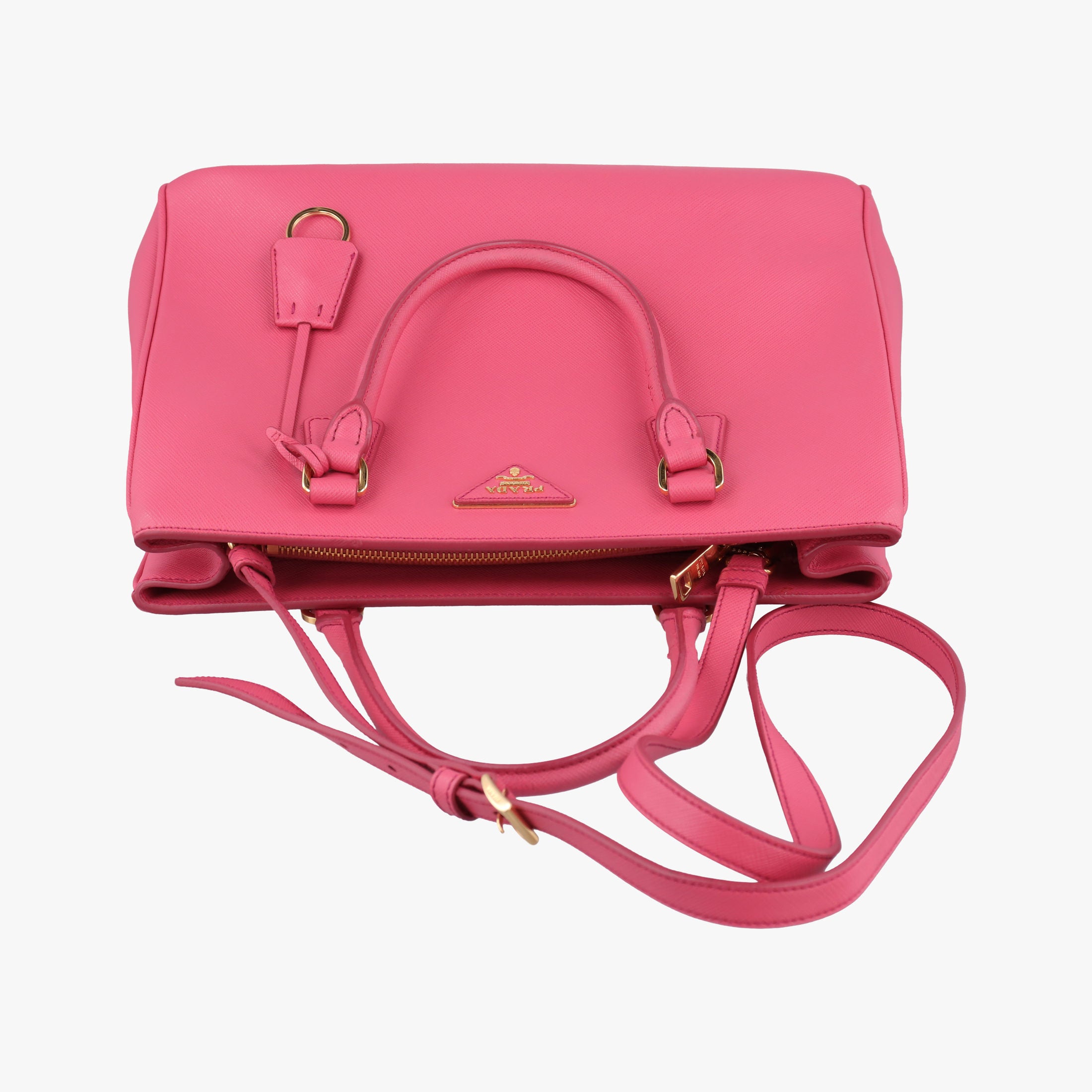 Pre-owned Prada Galleria Pink SAFFIANO Leather BN1786 shoulderbag | stylenewstar