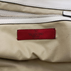 Pre-owned Valentino Rockstud White Leather  shoulderbag | stylenewstar