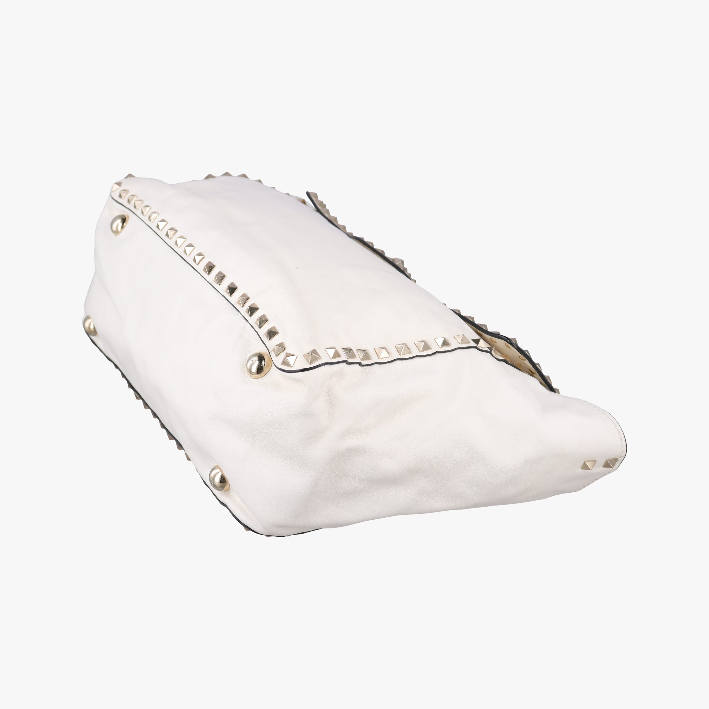Pre-owned Valentino Rockstud White Leather  shoulderbag | stylenewstar