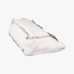 Pre-owned Valentino Rockstud White Leather  shoulderbag | stylenewstar