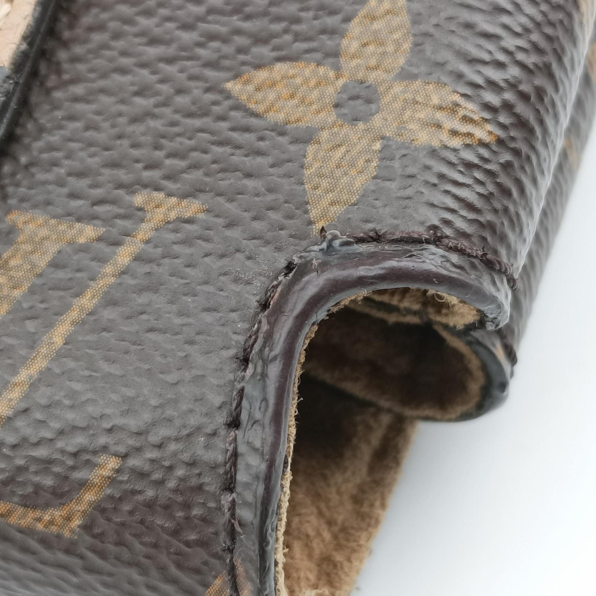 Pre-owned Louis Vuitton MARIGNAN brown×SESAME Monogram Canvas×calf leather M44257 shoulderbag | stylenewstar