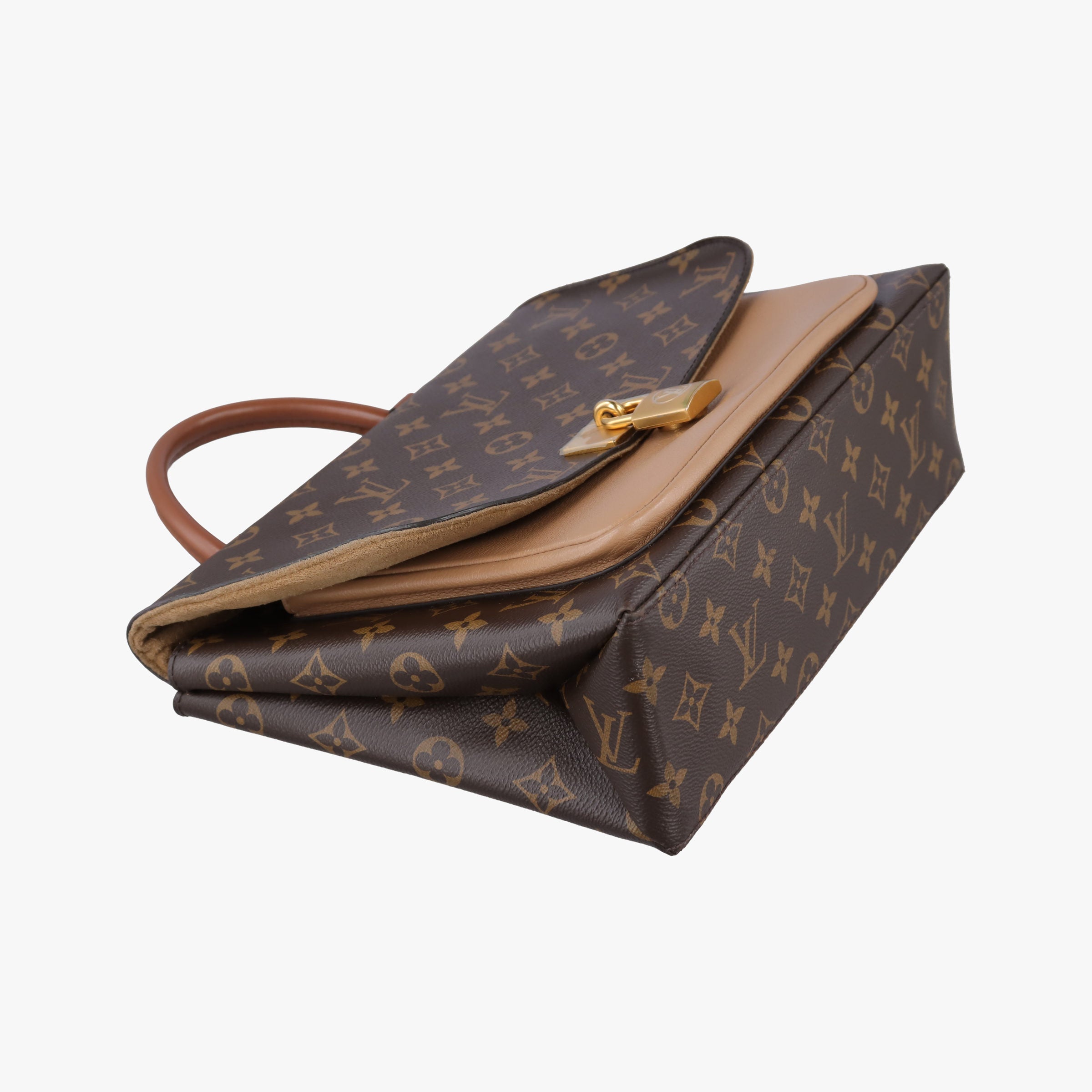 Pre-owned Louis Vuitton MARIGNAN brown×SESAME Monogram Canvas×calf leather M44257 shoulderbag | stylenewstar