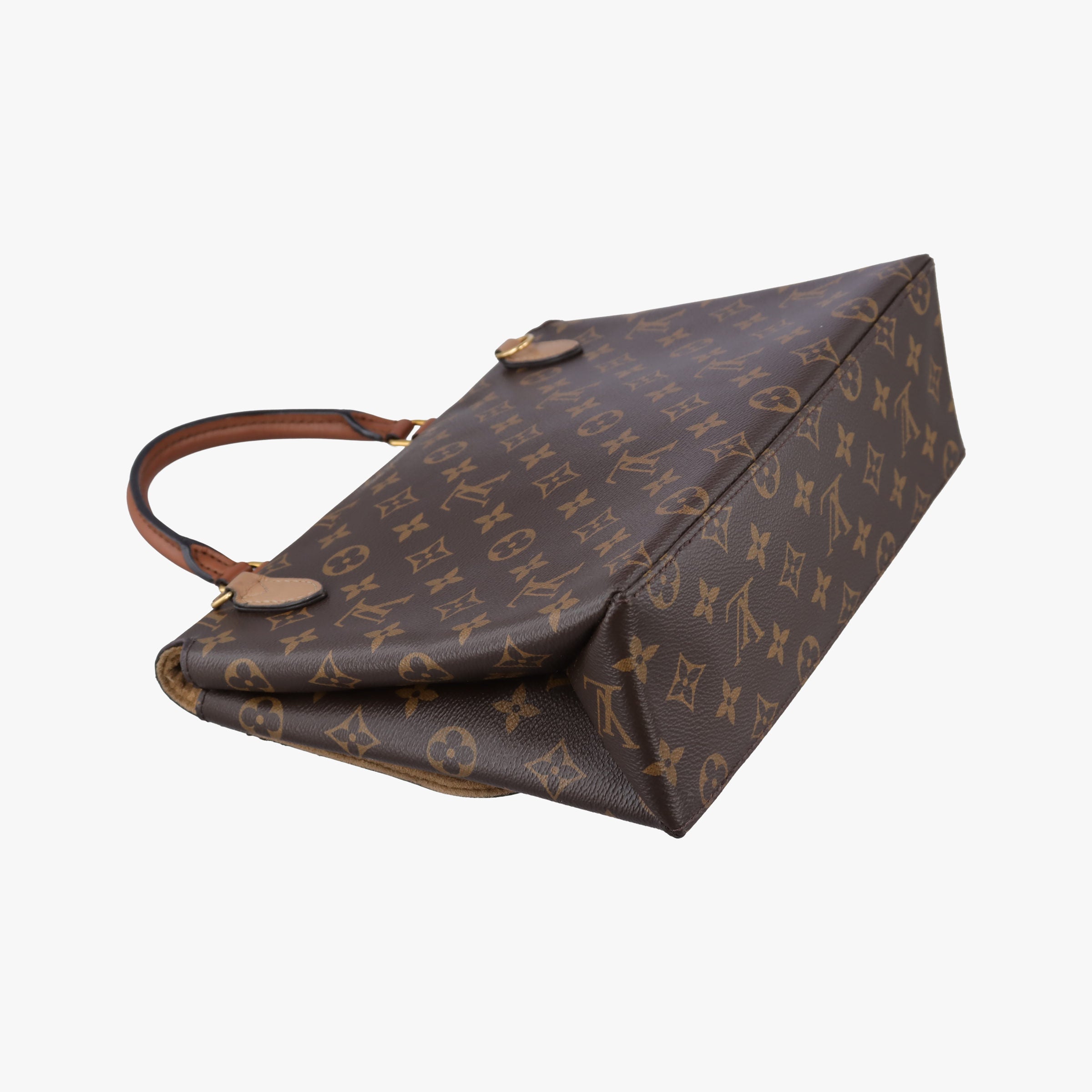 Pre-owned Louis Vuitton MARIGNAN brown×SESAME Monogram Canvas×calf leather M44257 shoulderbag | stylenewstar