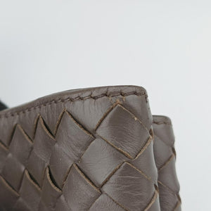 Pre-owned Bottega Veneta Intrecciato Shopper Acatl Brown lambskin  handbag | stylenewstar