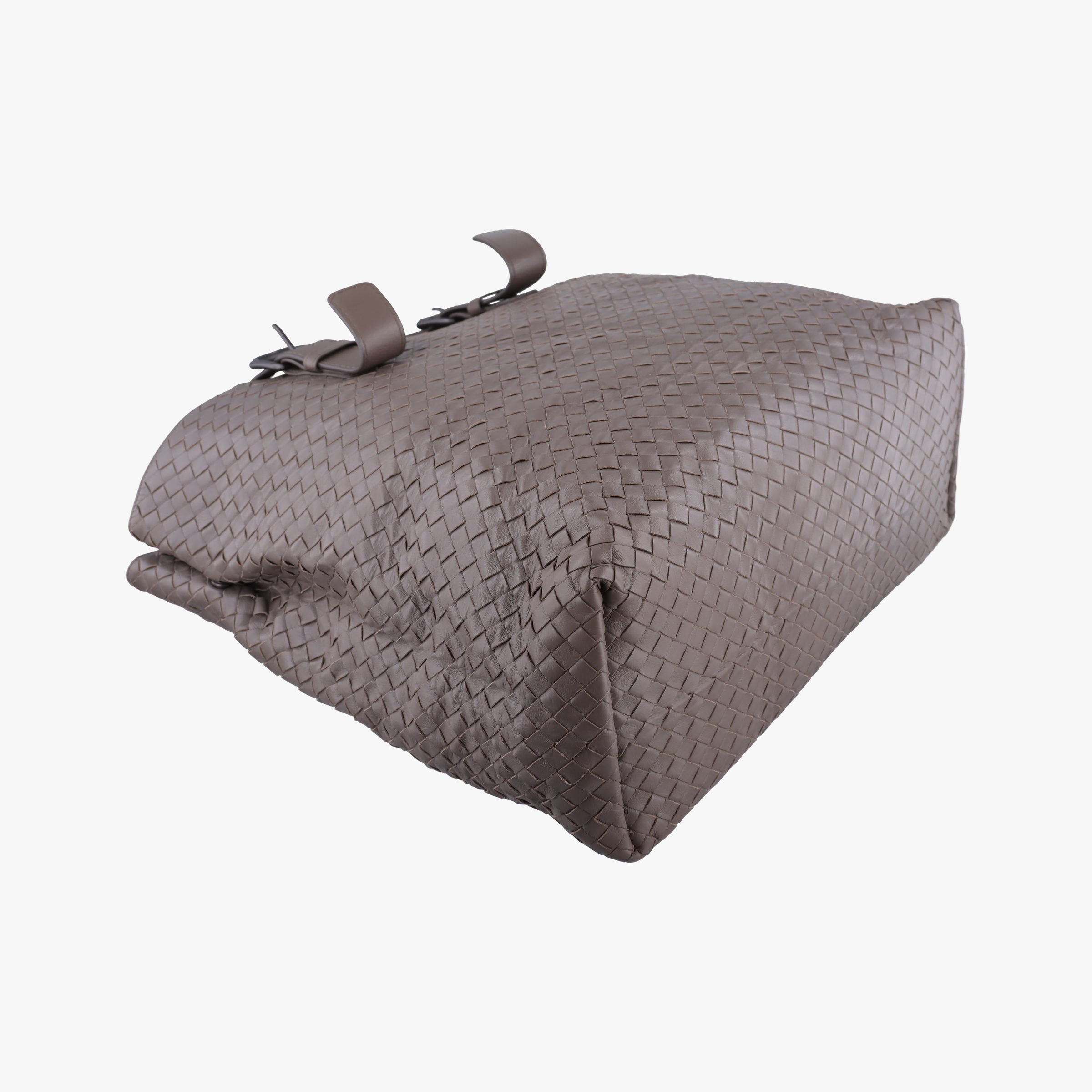 Pre-owned Bottega Veneta Intrecciato Shopper Acatl Brown lambskin  handbag | stylenewstar