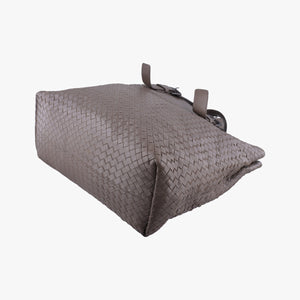 Pre-owned Bottega Veneta Intrecciato Shopper Acatl Brown lambskin  handbag | stylenewstar