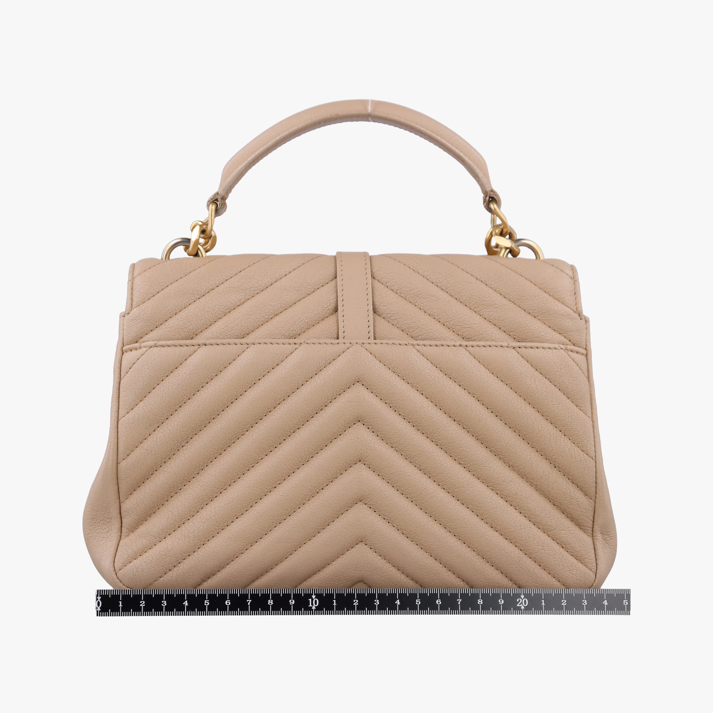 Pre-owned Yves Saint Laurent COLLEGE Beige Leather 600279 shoulderbag | stylenewstar