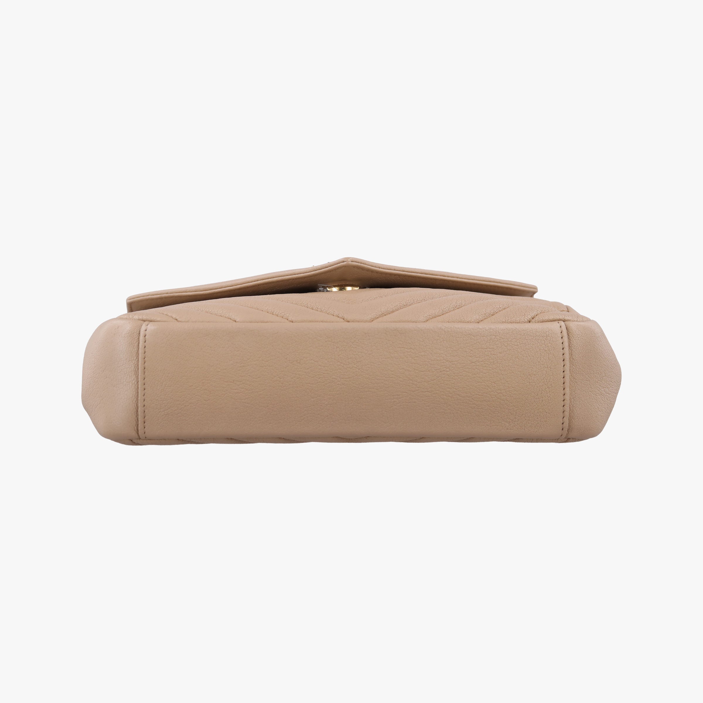 Pre-owned Yves Saint Laurent COLLEGE Beige Leather 600279 shoulderbag | stylenewstar