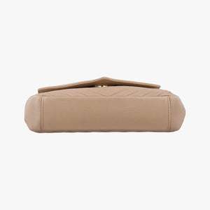 Pre-owned Yves Saint Laurent COLLEGE Beige Leather 600279 shoulderbag | stylenewstar