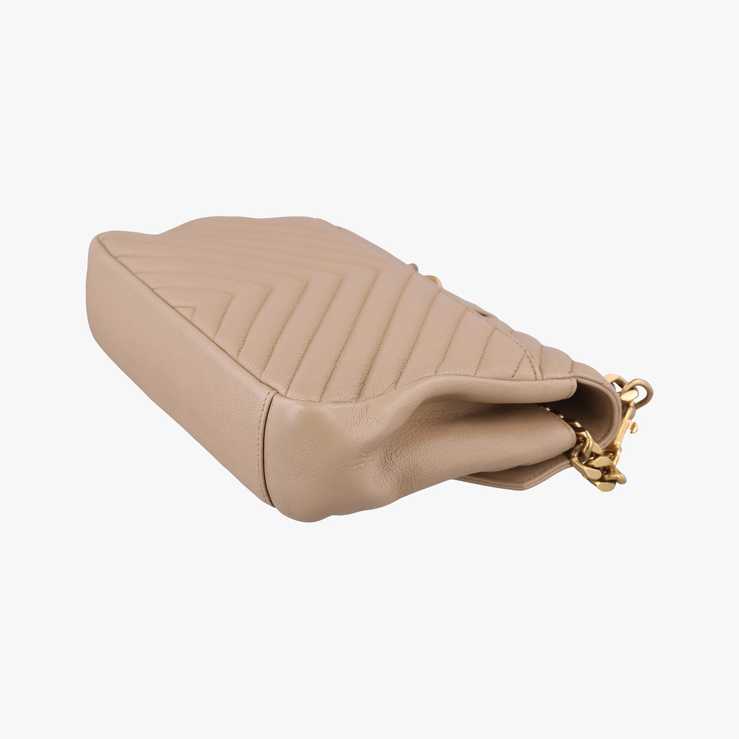 Pre-owned Yves Saint Laurent COLLEGE Beige Leather 600279 shoulderbag | stylenewstar