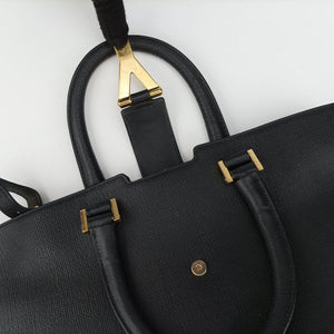 Pre-owned Yves Saint Laurent Y Ligne Petit Cabas Black Leather 370697 shoulderbag | stylenewstar