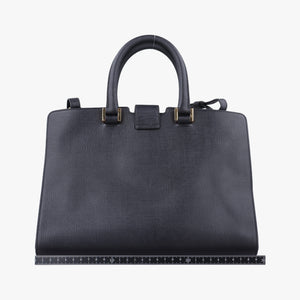 Pre-owned Yves Saint Laurent Y Ligne Petit Cabas Black Leather 370697 shoulderbag | stylenewstar