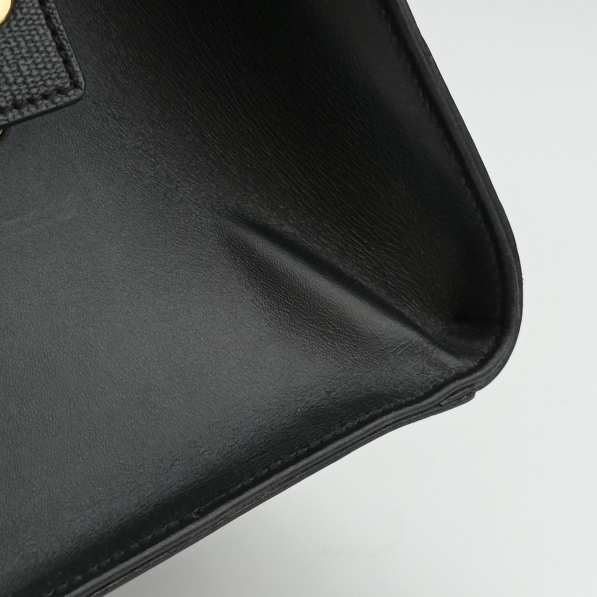 Pre-owned Yves Saint Laurent Y Ligne Petit Cabas Black Leather 370697 shoulderbag | stylenewstar