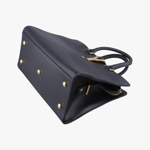 Pre-owned Yves Saint Laurent Y Ligne Petit Cabas Black Leather 370697 shoulderbag | stylenewstar
