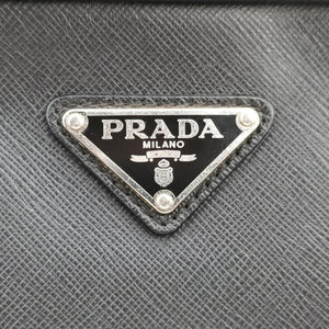 Pre-owned Prada Business Briefcase Black SAFFIANO Leather 2VE011 handbag | stylenewstar