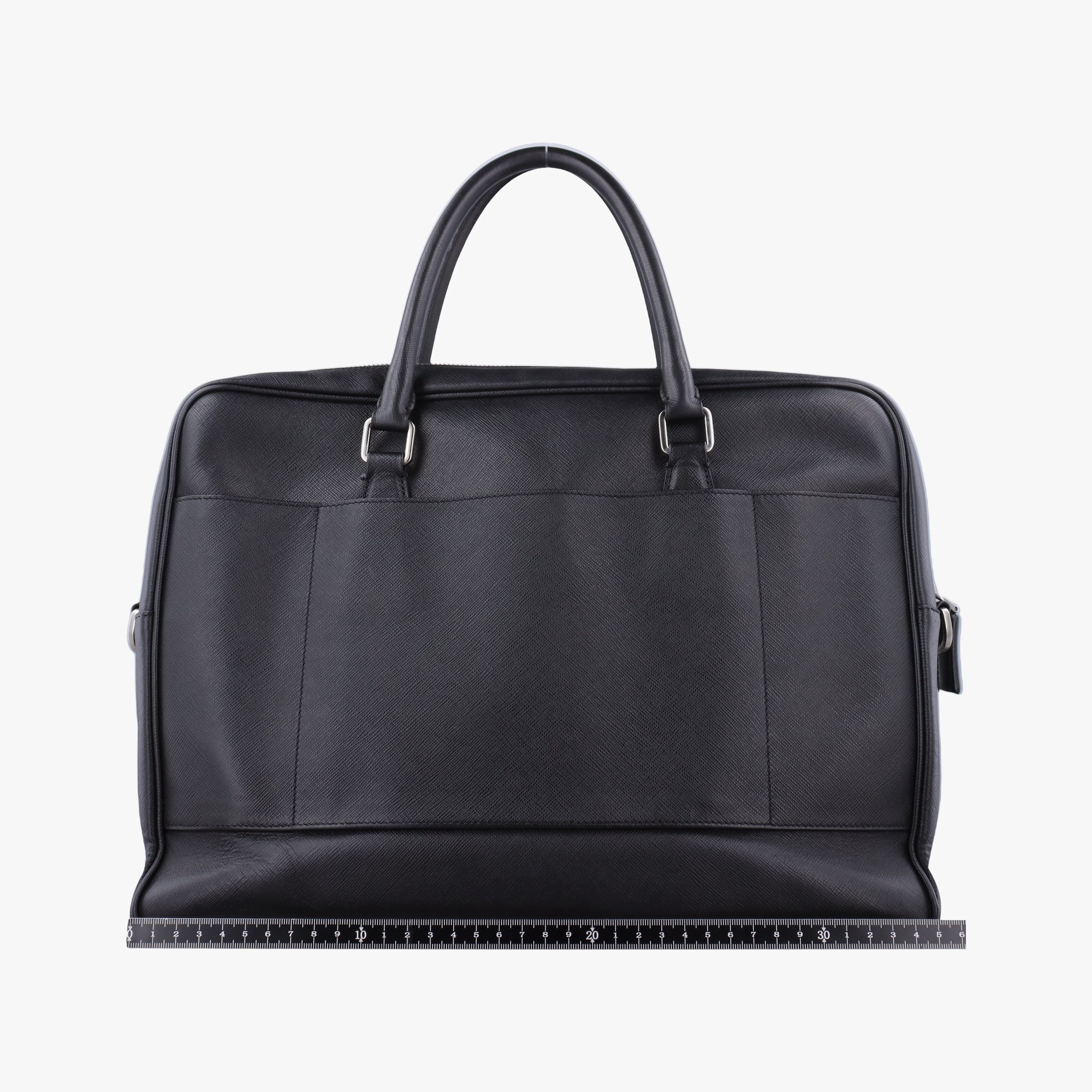 Pre-owned Prada Business Briefcase Black SAFFIANO Leather 2VE011 handbag | stylenewstar