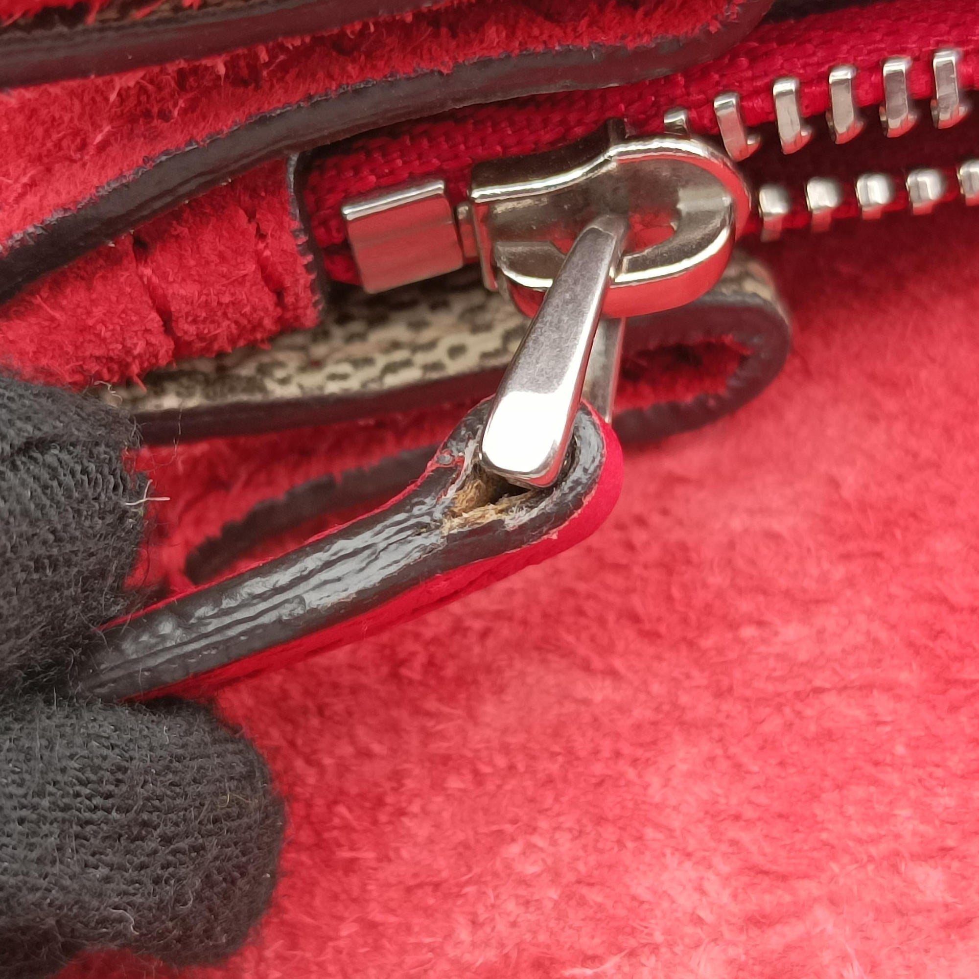 Pre-owned Gucci Dionysus beige×red PVC coated canvas × suede 400249 shoulderbag | stylenewstar