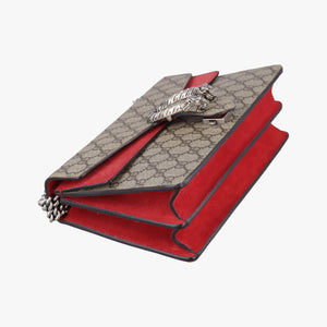 Pre-owned Gucci Dionysus beige×red PVC coated canvas × suede 400249 shoulderbag | stylenewstar