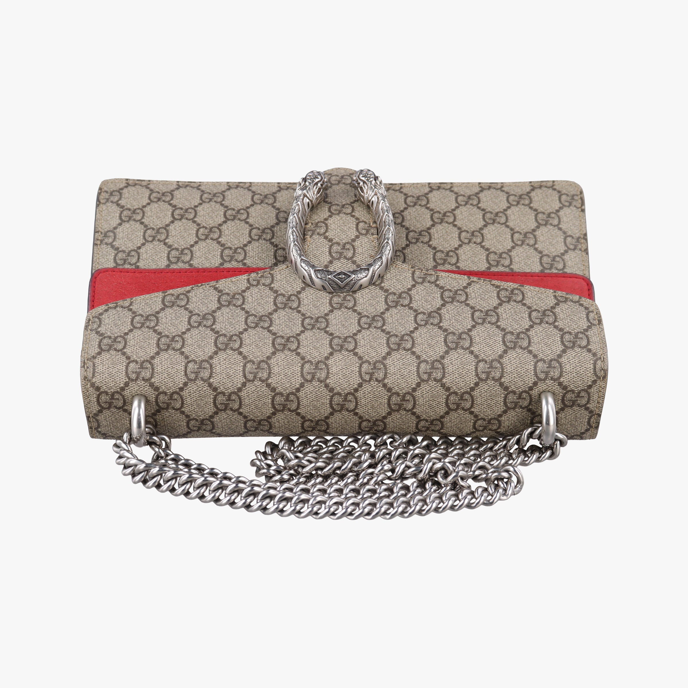 Pre-owned Gucci Dionysus beige×red PVC coated canvas × suede 400249 shoulderbag | stylenewstar