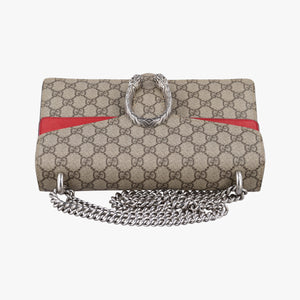 Pre-owned Gucci Dionysus beige×red PVC coated canvas × suede 400249 shoulderbag | stylenewstar