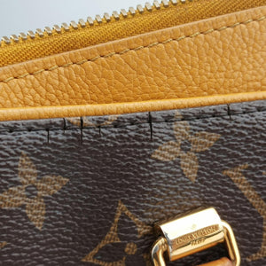 Pre-owned Louis Vuitton PALLAS brown×SAFRAN Monogram Canvas×calf leather M40929 shoulderbag | stylenewstar