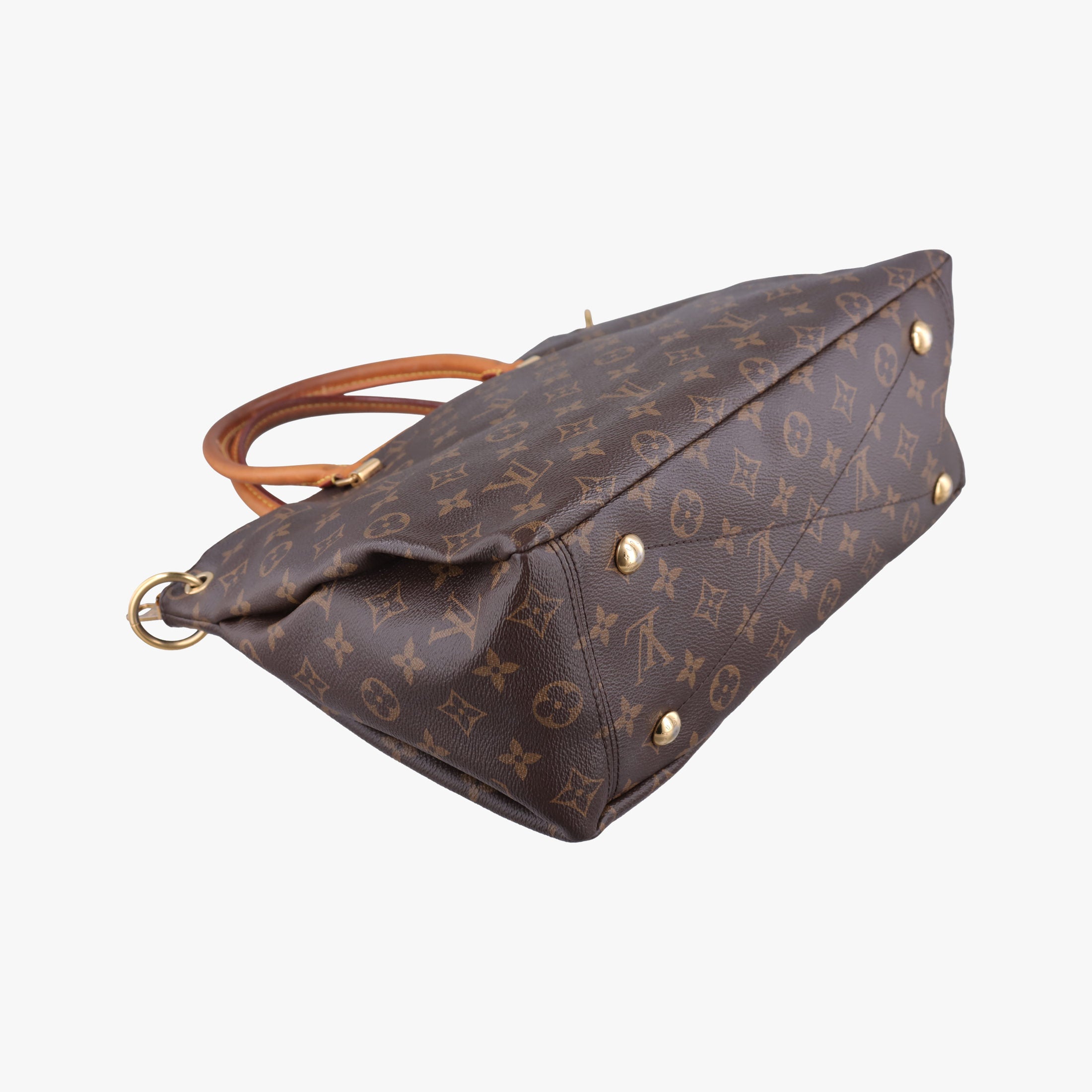 Pre-owned Louis Vuitton PALLAS brown×SAFRAN Monogram Canvas×calf leather M40929 shoulderbag | stylenewstar