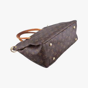 Pre-owned Louis Vuitton PALLAS brown×SAFRAN Monogram Canvas×calf leather M40929 shoulderbag | stylenewstar