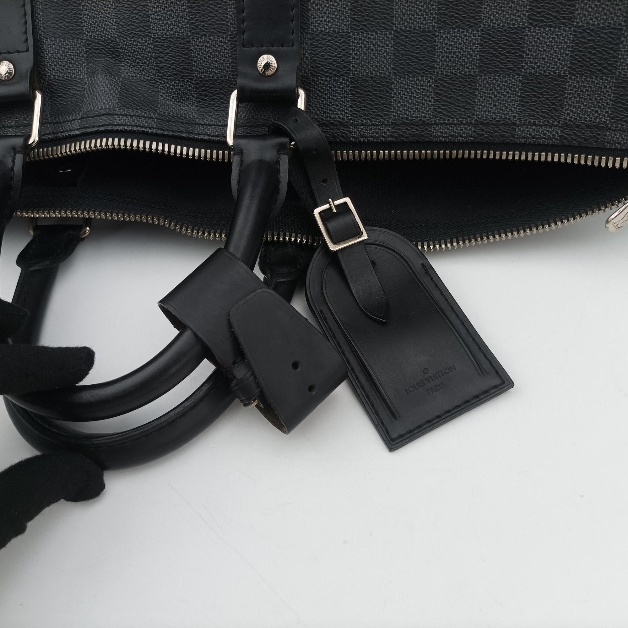 Pre-owned Louis Vuitton Keepall Bandouliere 45 Noir Damier Graphite N41418 shoulderbag | stylenewstar