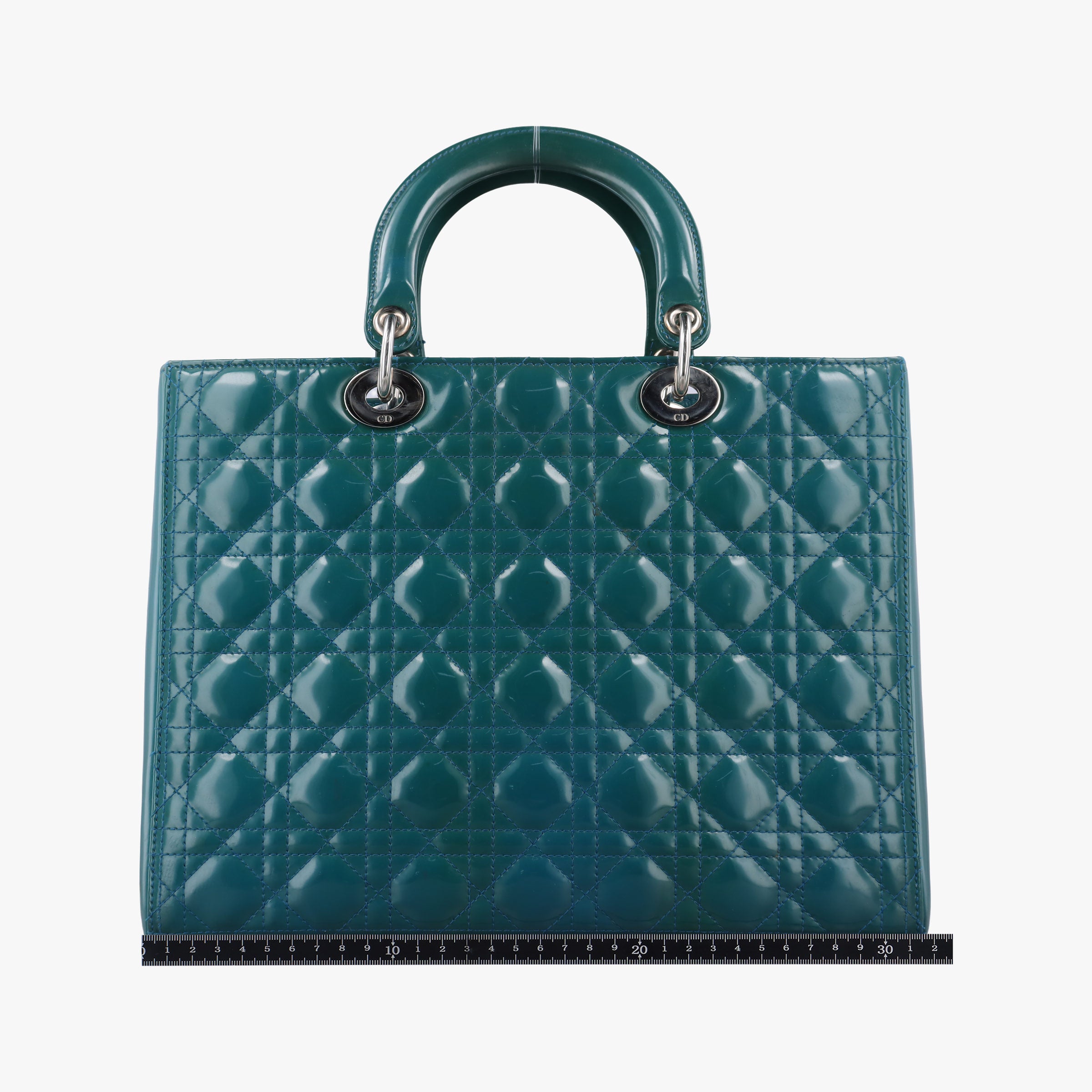 Pre-owned Christian Dior Lady Dior Blue Patent　Leather  shoulderbag | stylenewstar