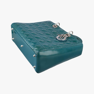 Pre-owned Christian Dior Lady Dior Blue Patent　Leather  shoulderbag | stylenewstar