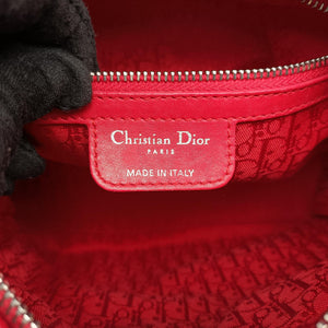 Pre-owned Christian Dior Lady Dior Red lambskin  shoulderbag | stylenewstar