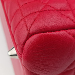 Pre-owned Christian Dior Lady Dior Red lambskin  shoulderbag | stylenewstar