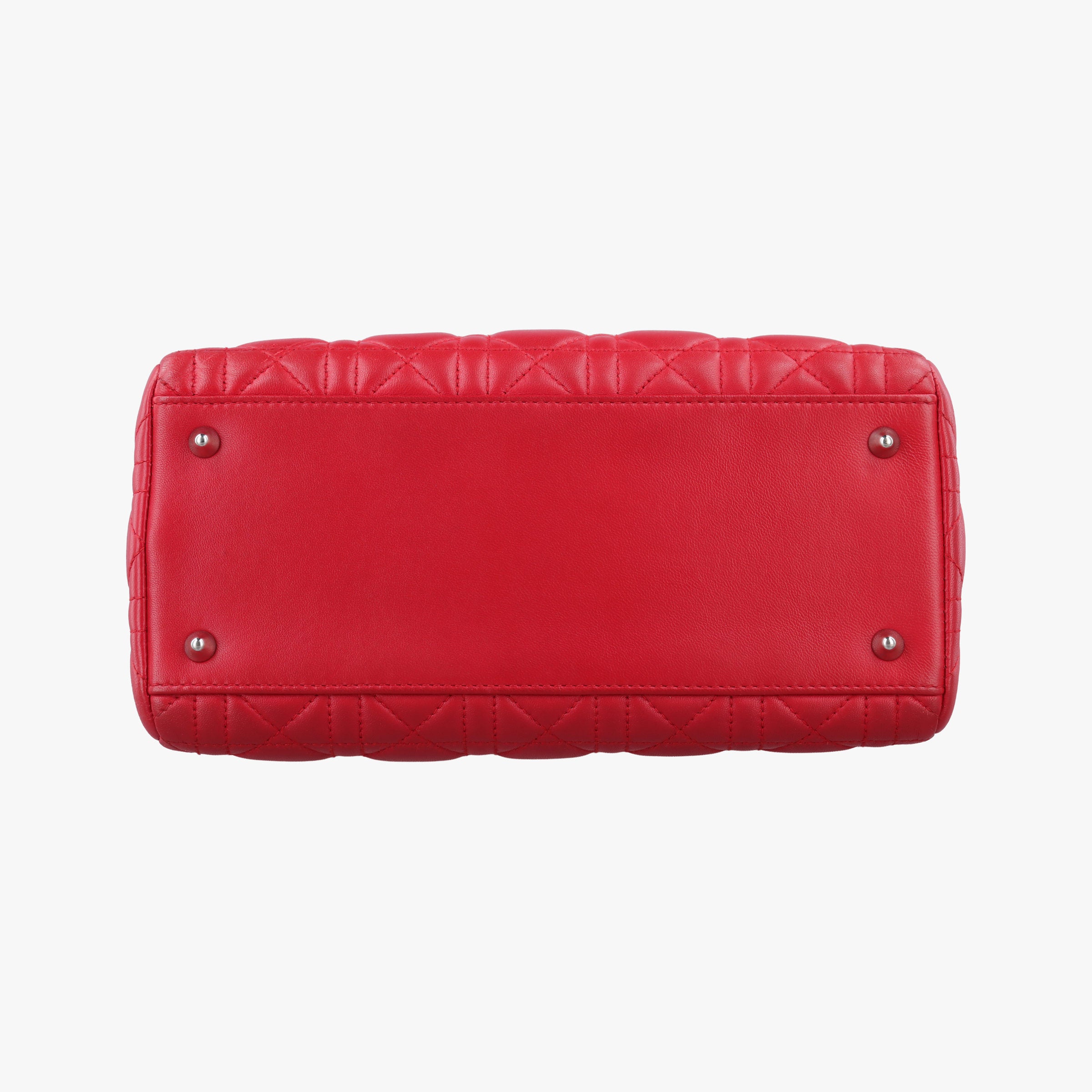 Pre-owned Christian Dior Lady Dior Red lambskin  shoulderbag | stylenewstar