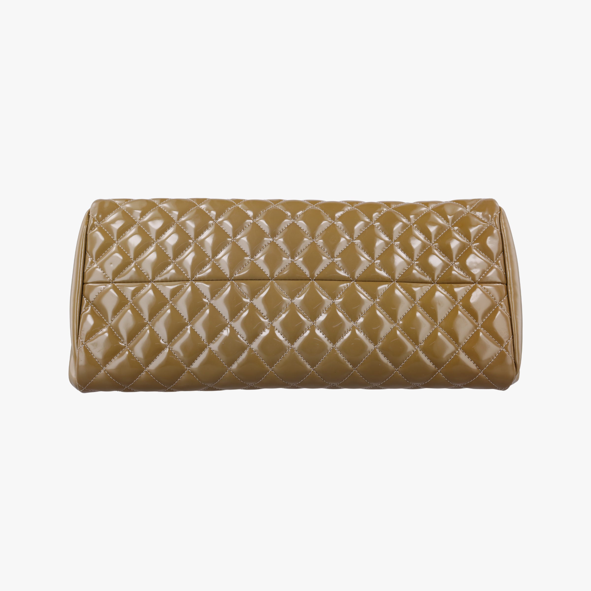 Pre-owned Chanel Mademoiselle Bowling Light Brown Patent A50557 shoulderbag | stylenewstar