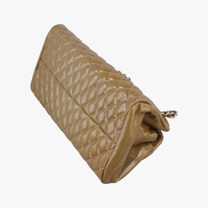 Pre-owned Chanel Mademoiselle Bowling Light Brown Patent A50557 shoulderbag | stylenewstar