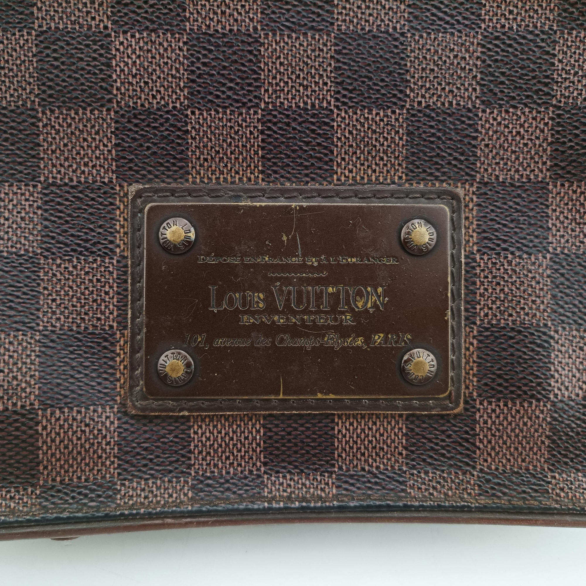 Vintage Louis Vuitton BROOKLYN PM EBENE Damier Canvas N51210 shoulderbag | stylenewstar