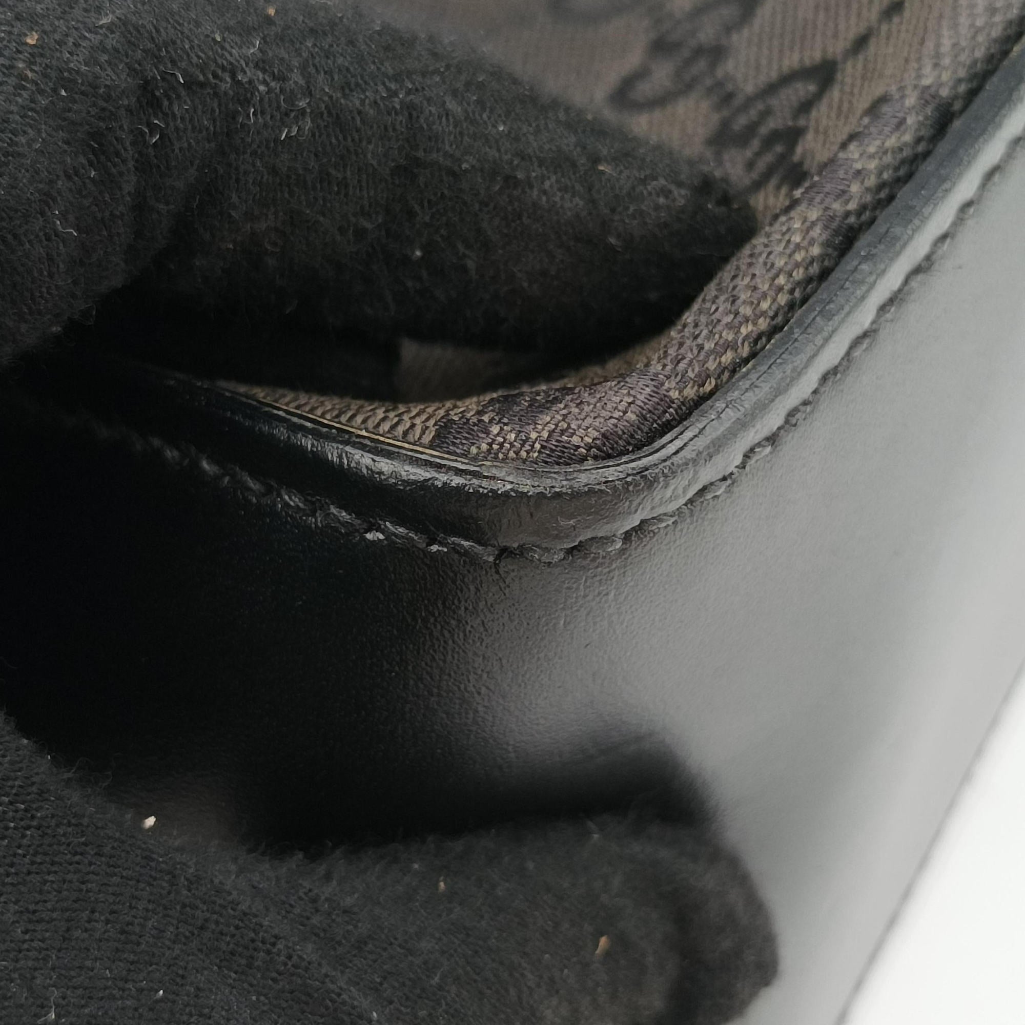 Pre-owned Gucci belt buckle GG pattern Grey Canvas×Leather 107756 handbag | stylenewstar