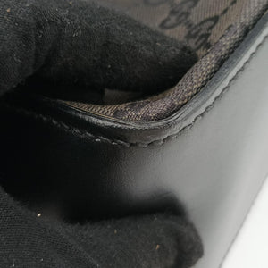 Pre-owned Gucci belt buckle GG pattern Grey Canvas×Leather 107756 handbag | stylenewstar