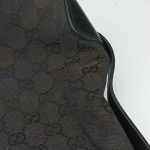 Pre-owned Gucci belt buckle GG pattern Grey Canvas×Leather 107756 handbag | stylenewstar