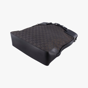 Pre-owned Gucci belt buckle GG pattern Grey Canvas×Leather 107756 handbag | stylenewstar