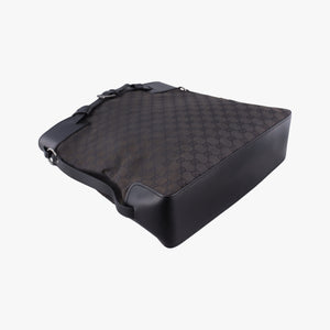 Pre-owned Gucci belt buckle GG pattern Grey Canvas×Leather 107756 handbag | stylenewstar