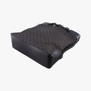 Pre-owned Gucci belt buckle GG pattern Grey Canvas×Leather 107756 handbag | stylenewstar