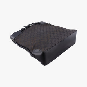 Pre-owned Gucci belt buckle GG pattern Grey Canvas×Leather 107756 handbag | stylenewstar