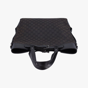 Pre-owned Gucci belt buckle GG pattern Grey Canvas×Leather 107756 handbag | stylenewstar
